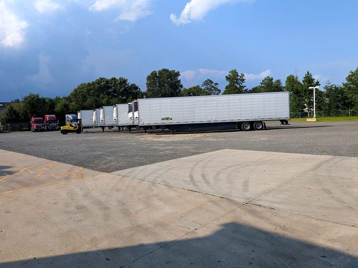 Trailer and fleet yard with reefer trailers staged